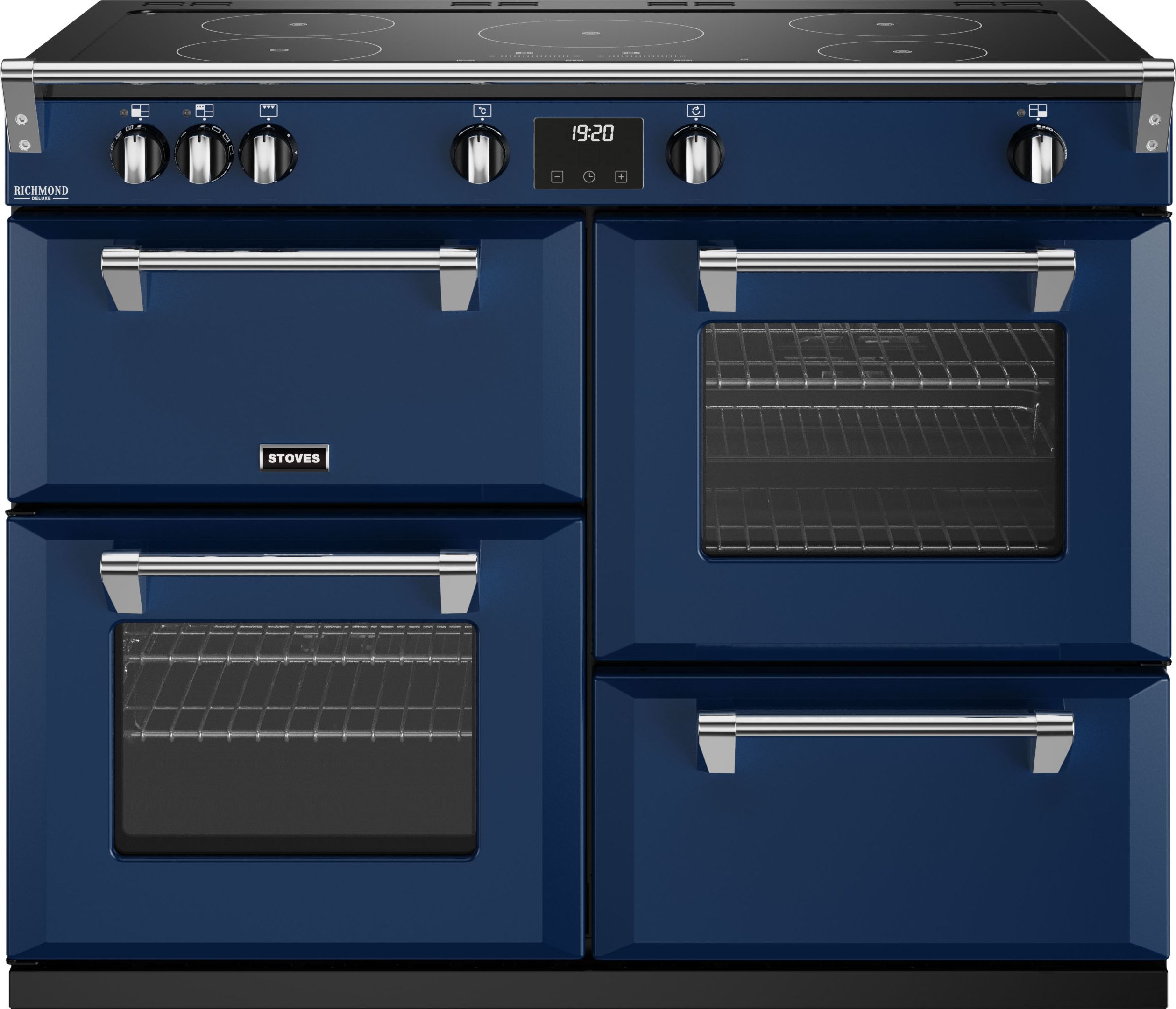 Stoves Richmond Deluxe ST DX RICH D1100Ei TCH MBL Electric Range Cooker with Induction Hob - Midnight Blue - A Rated, Blue