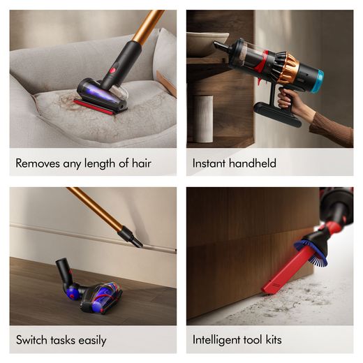 Dyson V16 Piston Animal™ Cordless Vacuum Cleaner - Black / Copper - Annotation - Accessories shot