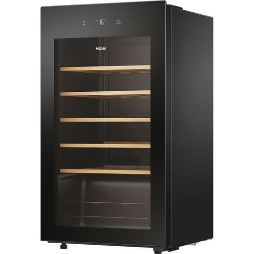 Haier Wine Bank 50 Series 3 Wine Cooler - Black - Left perpsective shot