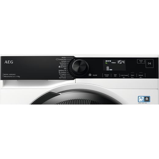 AEG 8000 Series TR849P4B Heat Pump Tumble Dryer - White - Control panel