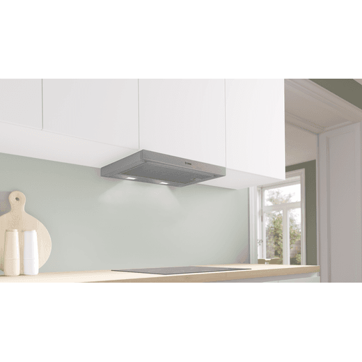 Bosch DFM063W57B Telescopic Cooker Hood Silver - Cooker hood in kitchen