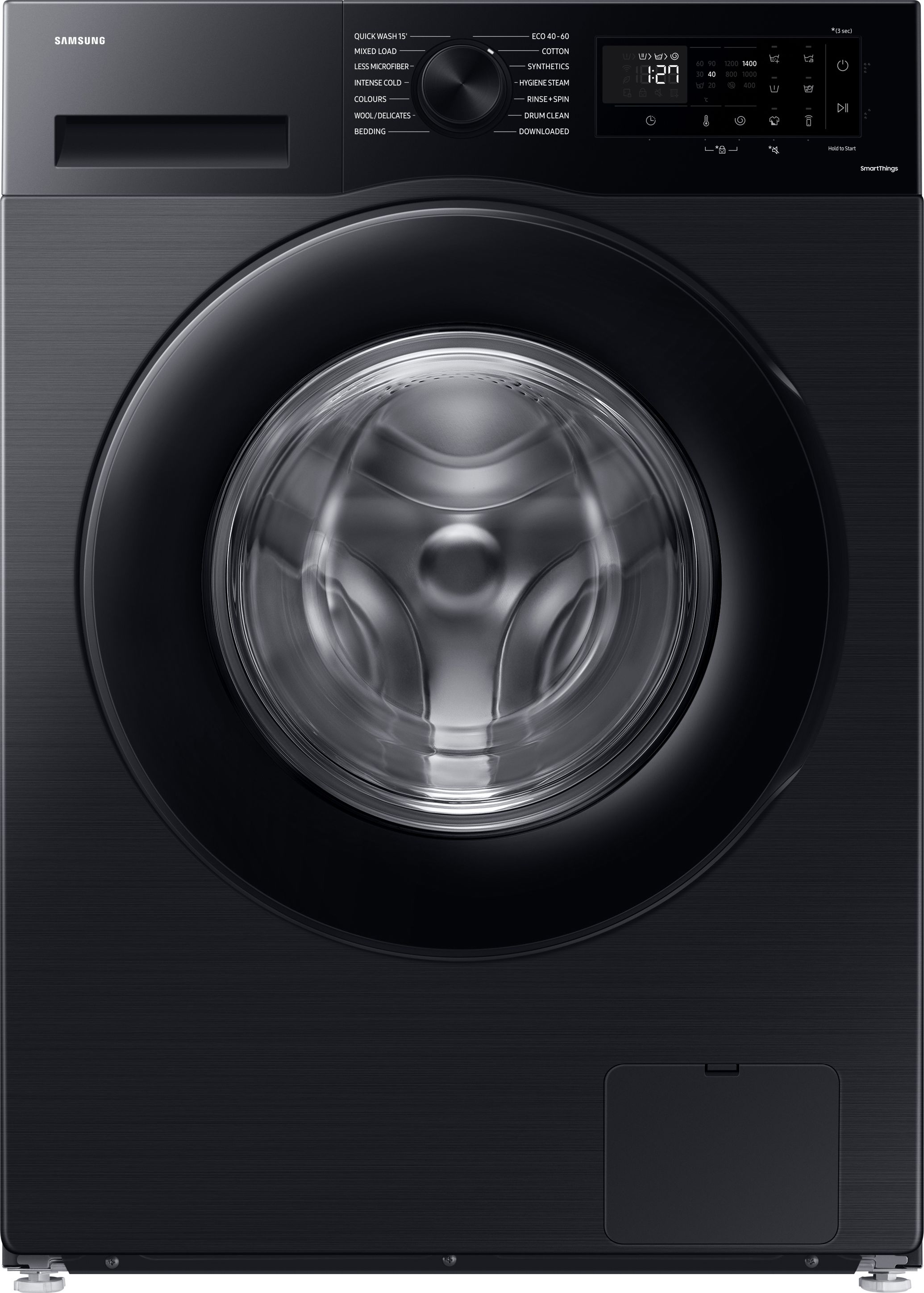 Samsung Series 5 WW90CGC04DAB 9kg WiFi Connected Washing Machine with 1400 rpm - Black - A Rated, Black