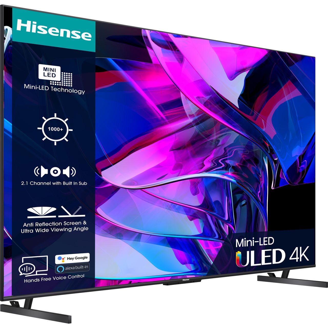 Hisense MiniLED Smart TV, 75U7KQTUK
