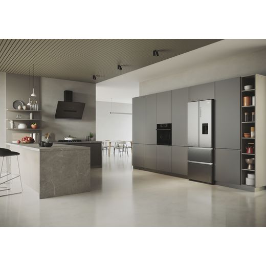 Haier American Fridge Freezer - Platinum Inox - Fridge freezer in kitchen