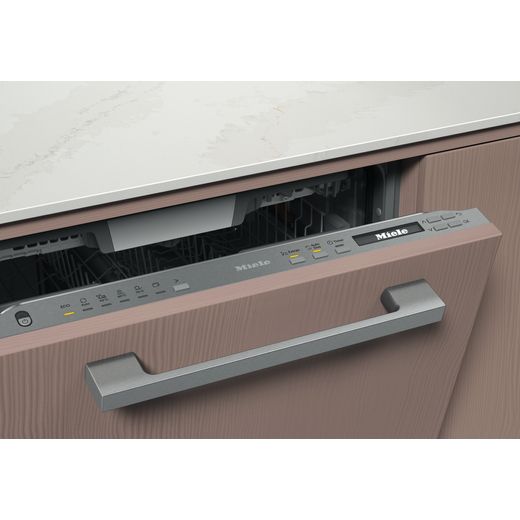 Miele Fully Integrated Standard Dishwasher - Clean Steel - Close up control panel shot 