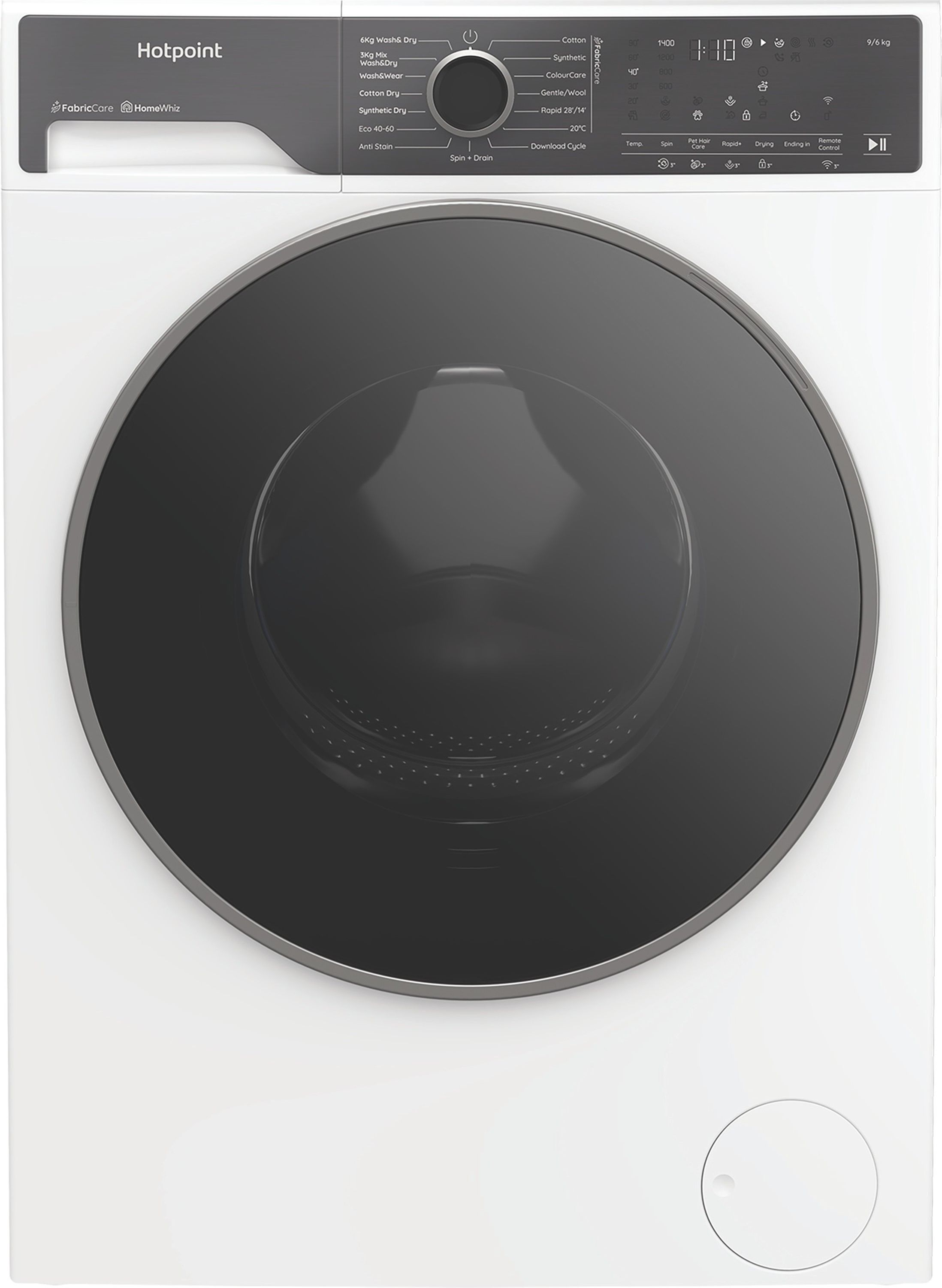 Image of Hotpoint Fabric Care Pro HPD 9693 CARE UK 9Kg/6Kg Washer Dryer with 1400 rpm - White - C Rated [Wash&Dry], A Rated [Wash Only], White