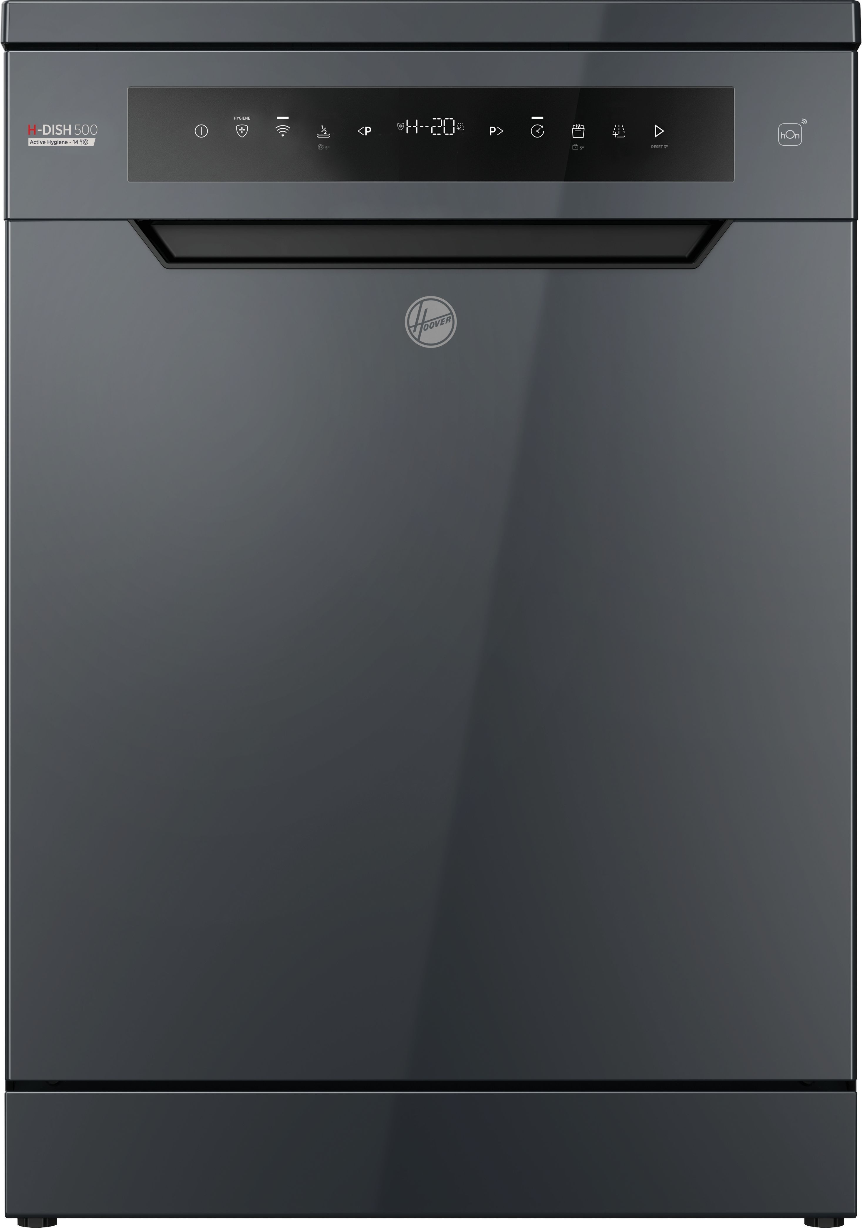 Hoover H-DISH 500 HF 4B7F0A-80 Wifi Connected Full Size Dishwasher - Anthracite - B Rated, Grey