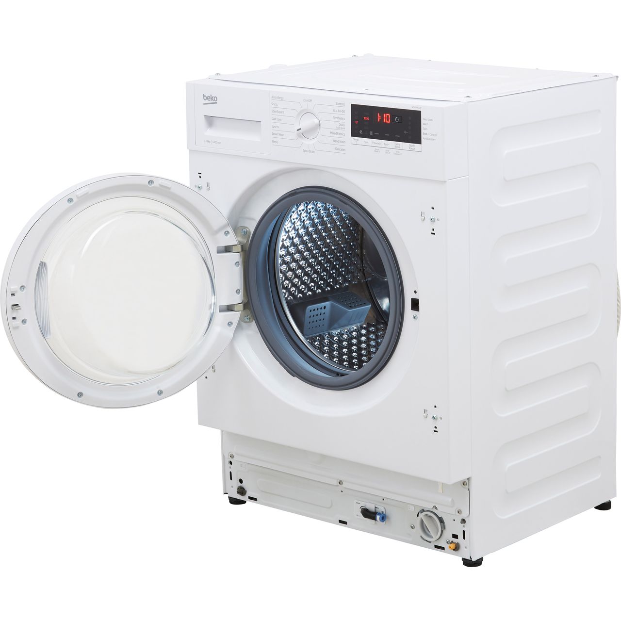 beko wtik84111f integrated washing machine 8kg load 1400rpm spin white