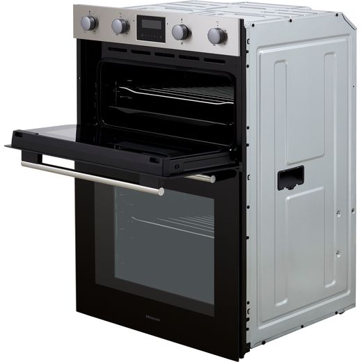 Hisense Built In Electric Double Oven - Stainless Steel - Top door open