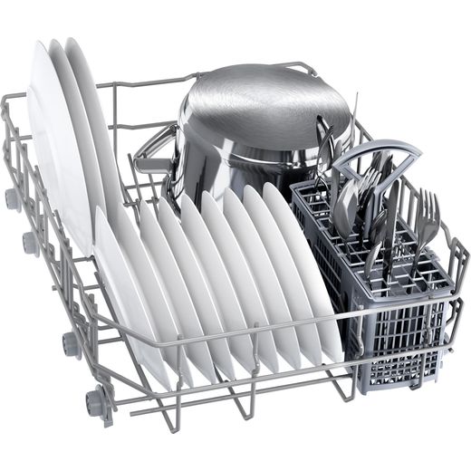 Bosch Series 2 Integrated Slimline Dishwasher - Black - Right basket perspective shot