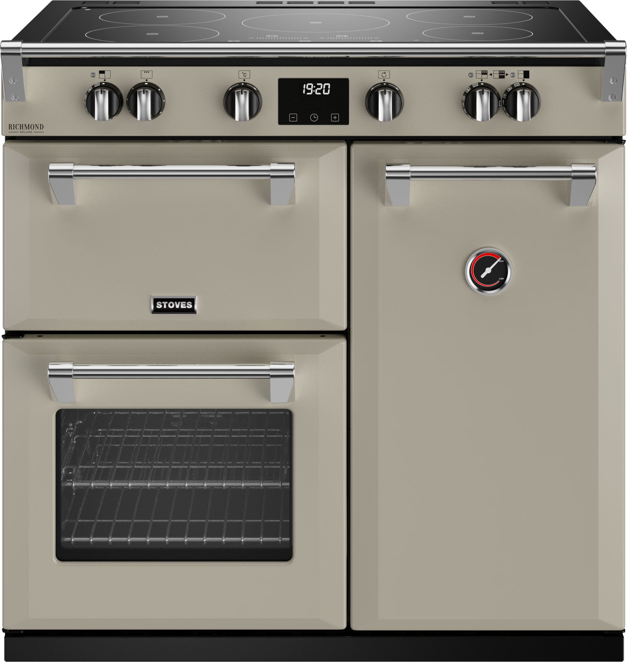 Stoves Richmond Deluxe ST DX RICH D900Ei TCH PMU Electric Range Cooker with Induction Hob - Porcini Mushroom - A/A Rated, Brown