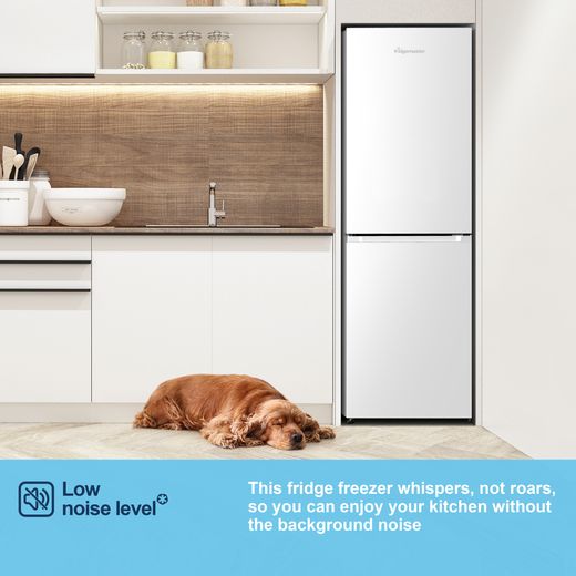 Fridgemaster MC55251D 182cm 50/50 No Frost Fridge Freezer - White - Annotation - Low level noise shot