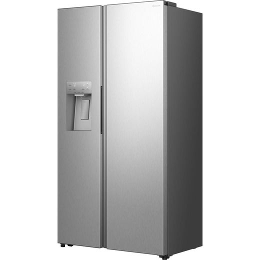 Hisense American Fridge Freezer - Silver - left perspective shot