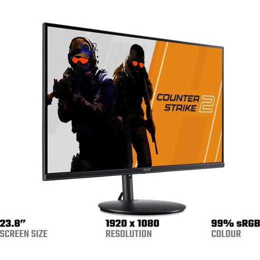 Acer Full HD 23.8" 180Hz Monitor - Black - Annotation - Screen information shot