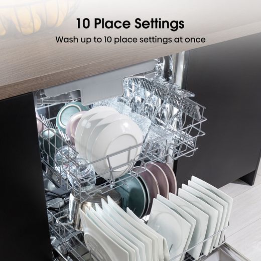 Hisense Slimline Dishwasher - White - Annotation - 10 place settings