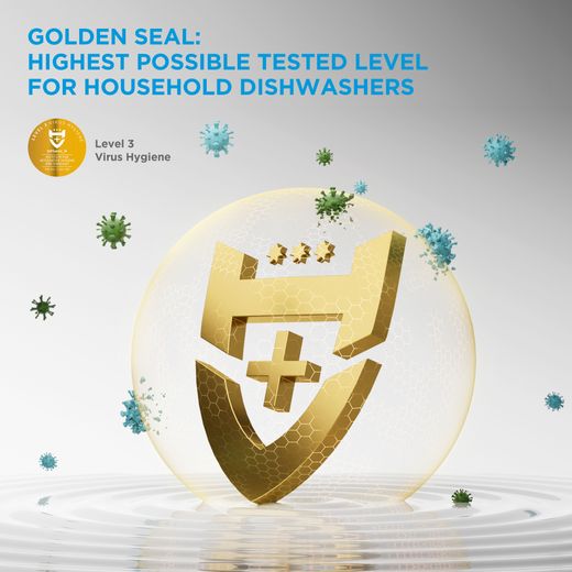 Midea Standard Dishwasher - Stainless Steel - Annotation - Golden hygiene shot