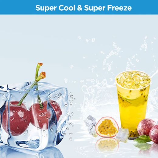 Midea Frost Free Fridge Freezer - Stainless Steel - Annotation - Super Cool & Super Freeze