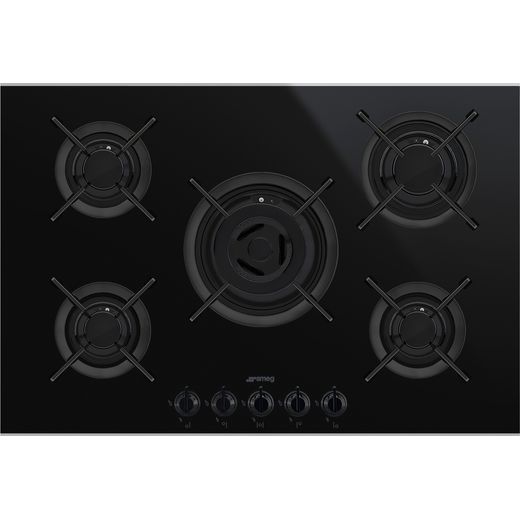 Smeg Dolce Stil Novo PV675CNX 75cm Gas Hob - Black / Stainless Steel