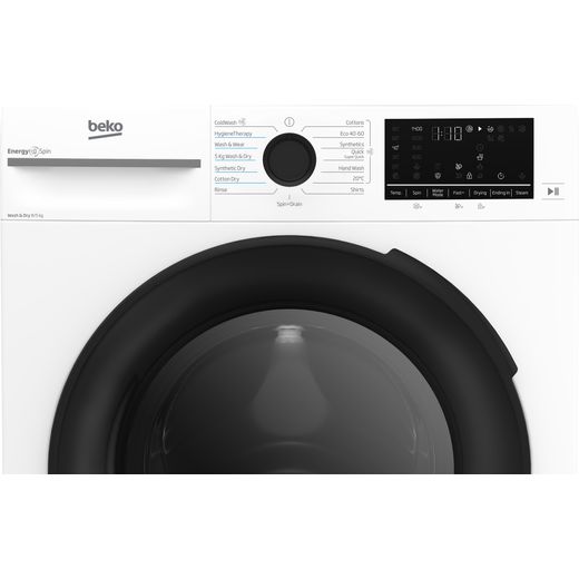 Beko 8Kg / 5Kg Washer Dryer - White - Control panel