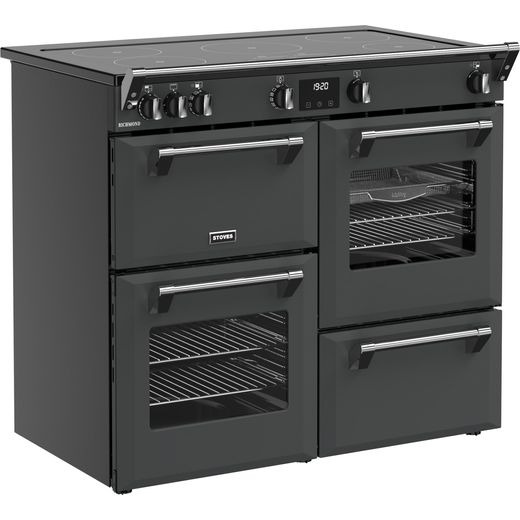 Stoves Richmond 100Ei TCH 100cm Electric Range Cooker with Induction Hob - Anthracite - Right perspective shot 