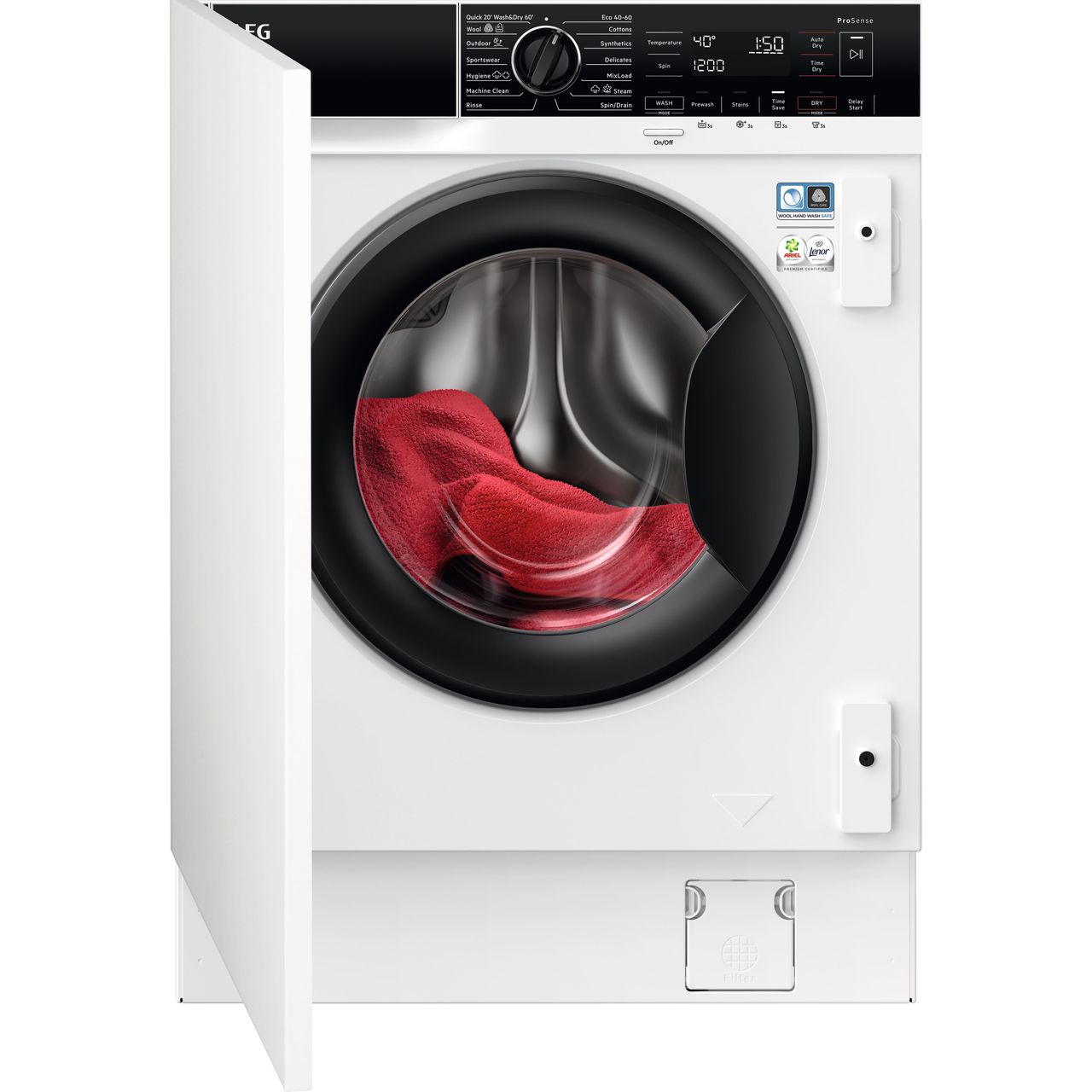 AEG washer dryer L7WC84636BI WH ao
