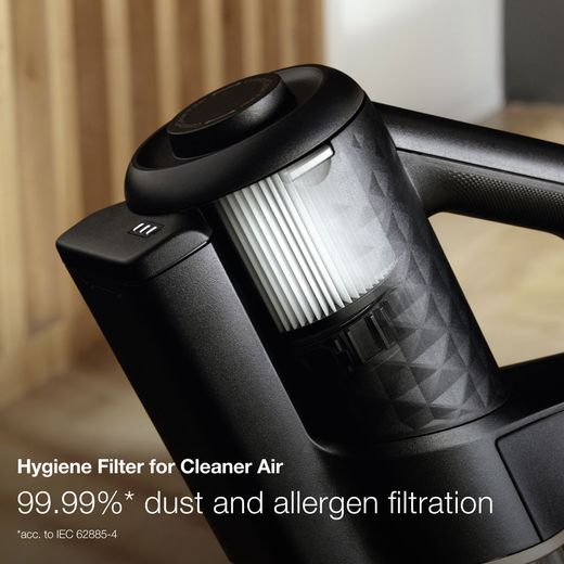 Miele DuoFlex HX1 Cordless Vacuum Cleaner with up to 55 Minutes Run Time - Red - Annotation -  filter shot