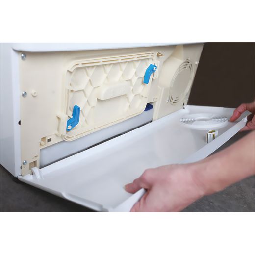 Hoover 10Kg Condenser Tumble Dryer - White - Person emptying over flow compartment shot