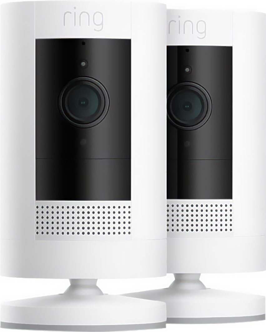 Ring Stick Up Cam Battery (Twin Pack) Smart Home Security Camera - White, White