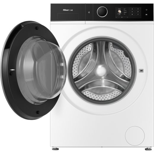 Hisense KitchenFit 5i Series WD5I1245BWRH Wifi Connected / 8Kg Washer Dryer with 1400 rpm - White - front with door open shot