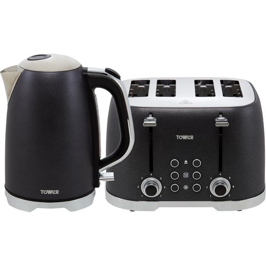 Tower Glitz AOBUNDLE006 Kettle And Toaster Set - Black