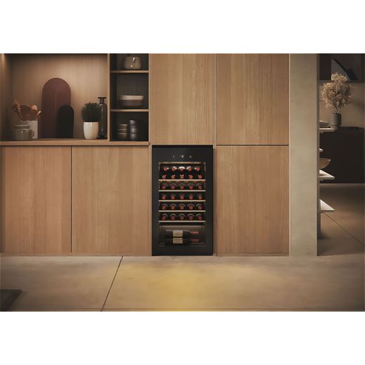 Haier Wine Bank 50 Series 3 Wine Cooler - Black - Wine cooler in kitchen shot