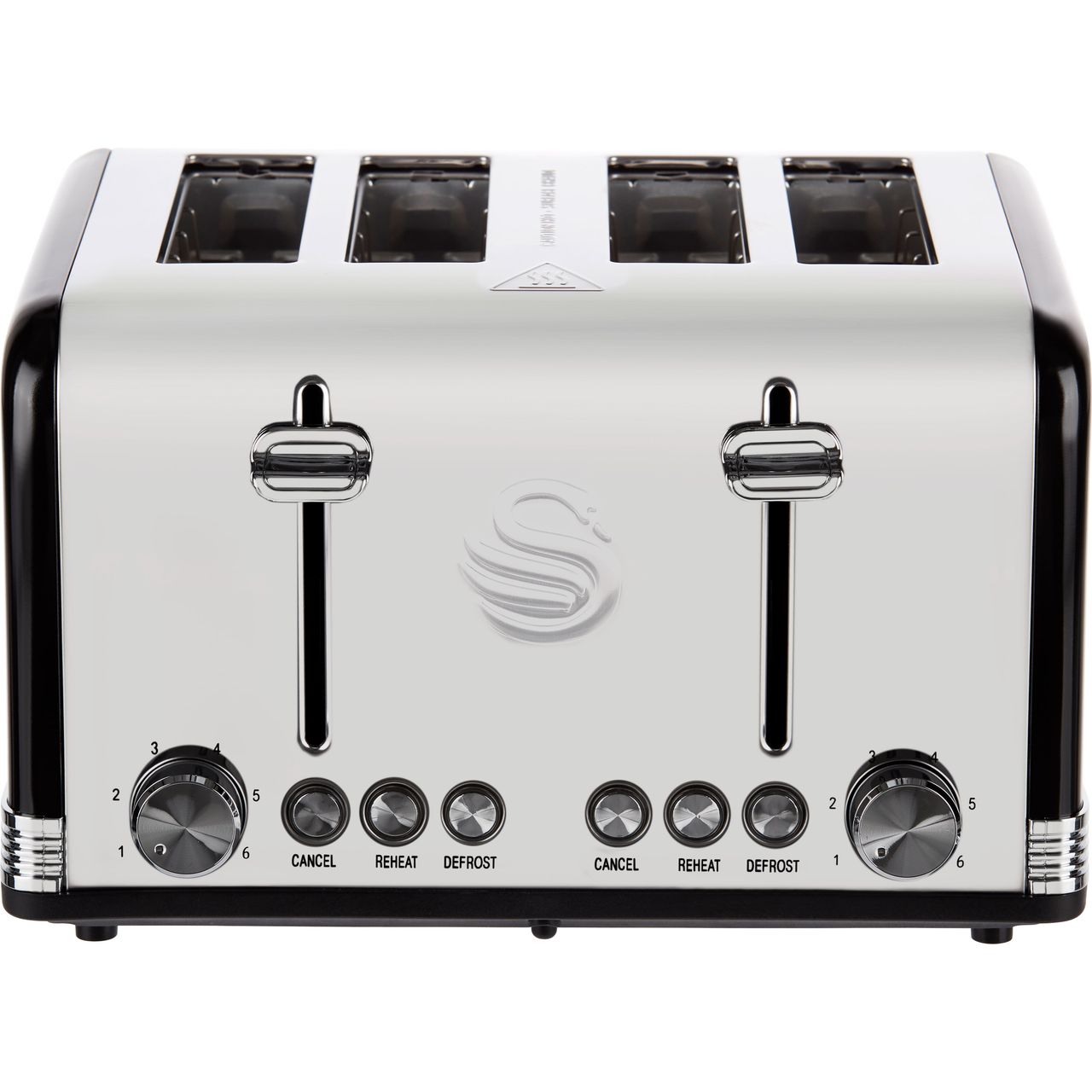 swan ST19020BN_BK | Swan 4 Slice Toaster | Black | ao.com