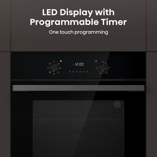 Hisense Built In Electric Single Oven - Black - Annotation - LED display with programmablke timer