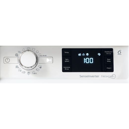 Whirlpool BIWMWG91485UK 9kg Washing Machine with 1400 rpm - White - Control panel