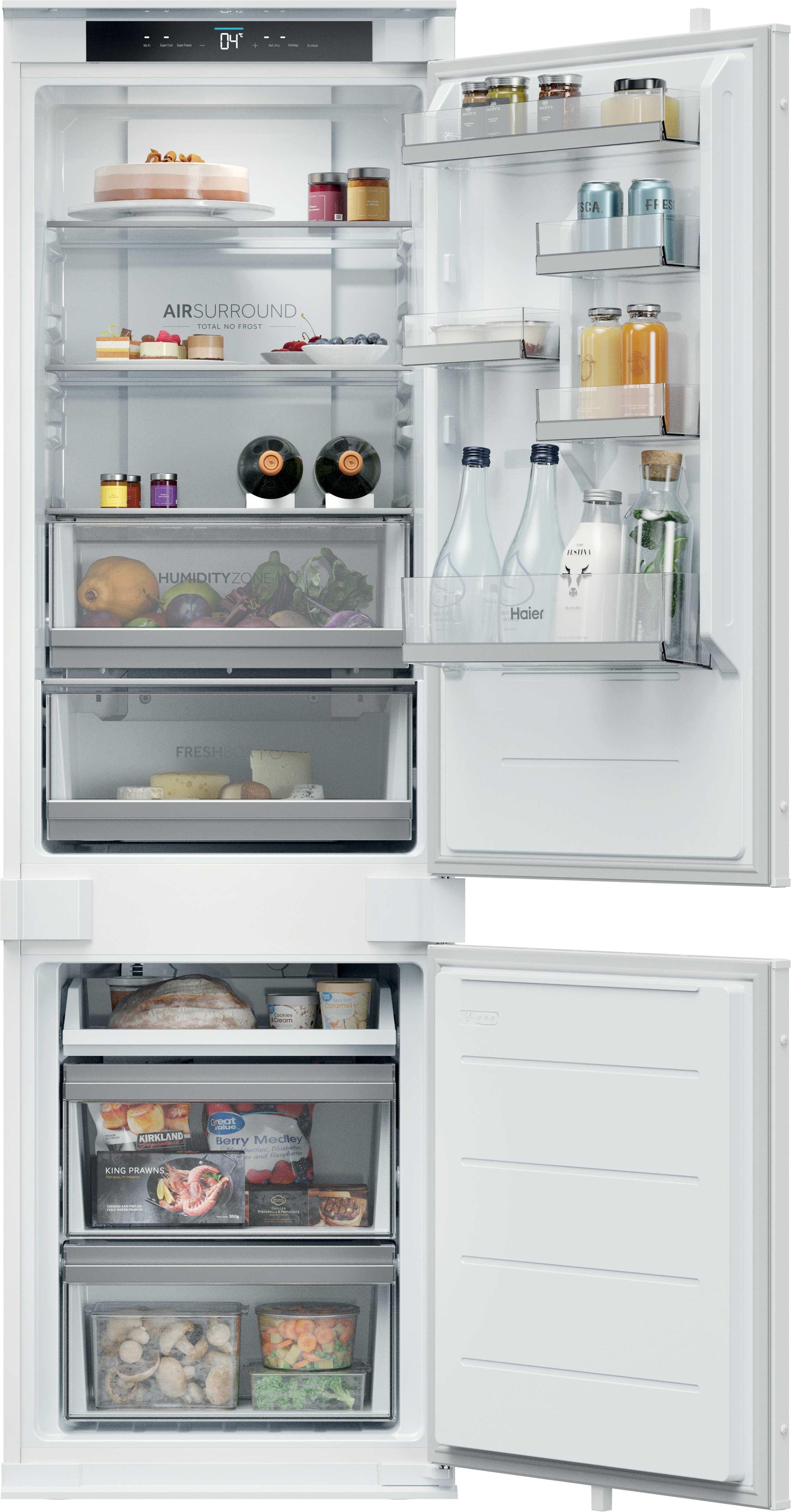 Haier - Built-in Fridge Freezer - 177cm Height - 251L Total Capacity - White - Humidity Zone, Air Surround