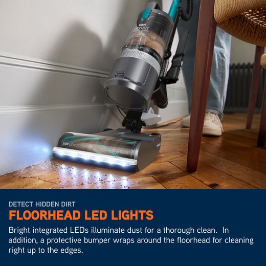 Vax LiftOut Reach Pet-Design CDUP-LORP Upright Vacuum Cleaner - Annotation - LED lights shot