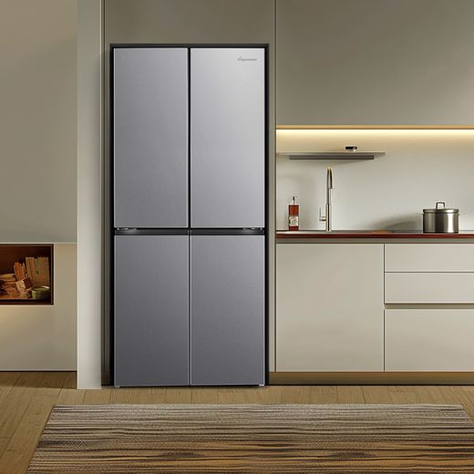 Fridgemaster American Cross Door American Fridge Freezer - Silver - Fridge freezer in kitchen