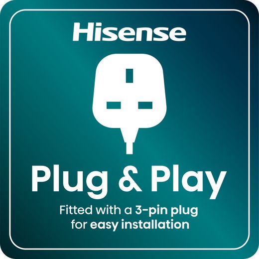 Hisense Hi2 BI622ABPGUK Built In Electric Single Oven - Jet Black - Annotation - Plug & Play