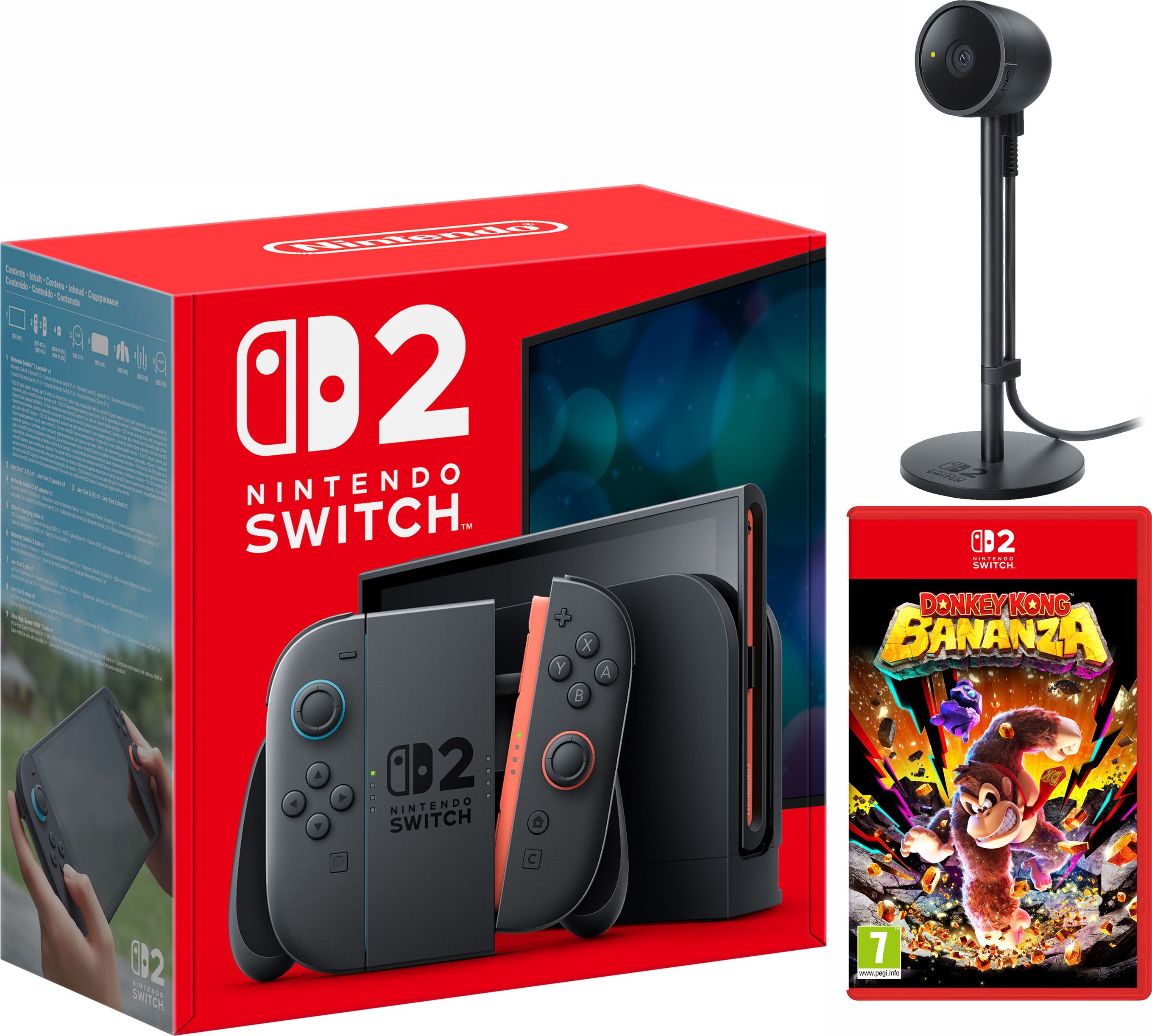 Image of Nintendo Switch 2 256GB with Donkey Kong + Camera - Black, Black