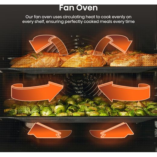 Hisense Hi2 BI626PXUPUK Built In Electric Single Oven with Pyrolytic Cleaning - Stainless Steel - Annotation - Fan oven