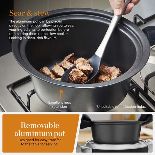 Tower GF16010 Slow Cooker Black - Annotation - Seat and stew