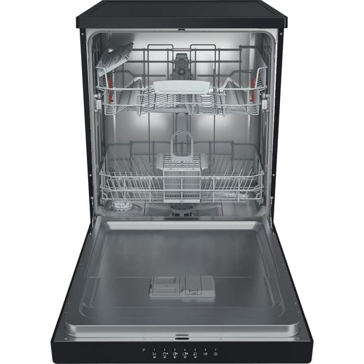 Hotpoint Standard Dishwasher - Black  - front with door open shot 