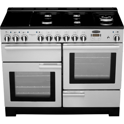 Rangemaster Professional Deluxe 110cm Dual Fuel Range Cooker - Stainless Steel