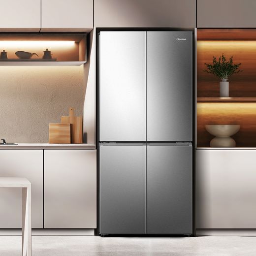 Hisense PureFlat American Fridge Freezer - Stainless Steel - Fridge freezer in kitchen shot 