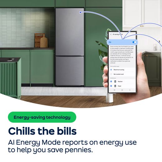 Samsung Series 6 American Fridge Freezer - Gentle Silver Matt - AO Annotation - AI-Mode