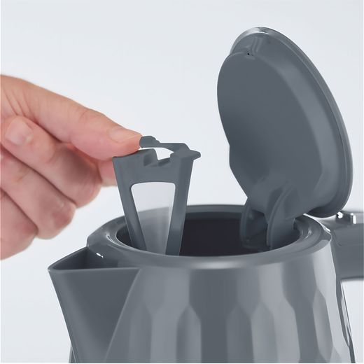 Russell Hobbs Honeycomb 26053 Kettle - Grey - Person changing filter shot