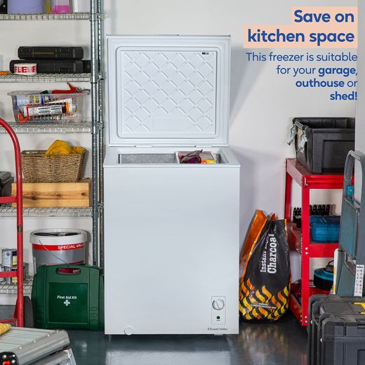 Russell Hobbs Chest Freezer - White - Annotation - Save on kitchen space