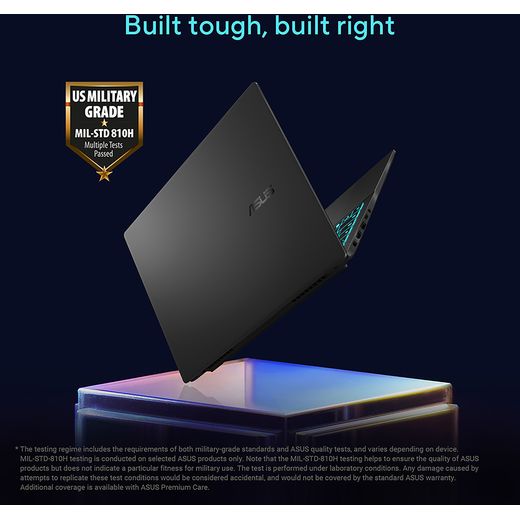 ASUS V16 V3607VH 16" Gaming Laptop - NVIDIA® GeForce® RTX™ 5050, 512GB SSD - Black - Annotation - Military grade shot