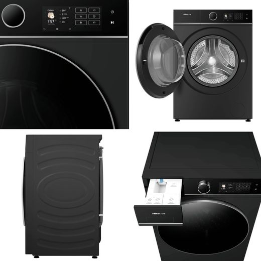 Hisense 5i KitchenFit Series WF5I1045BBQ 10.5kg Washing Machine with 1400 rpm - Black - Image compilation
