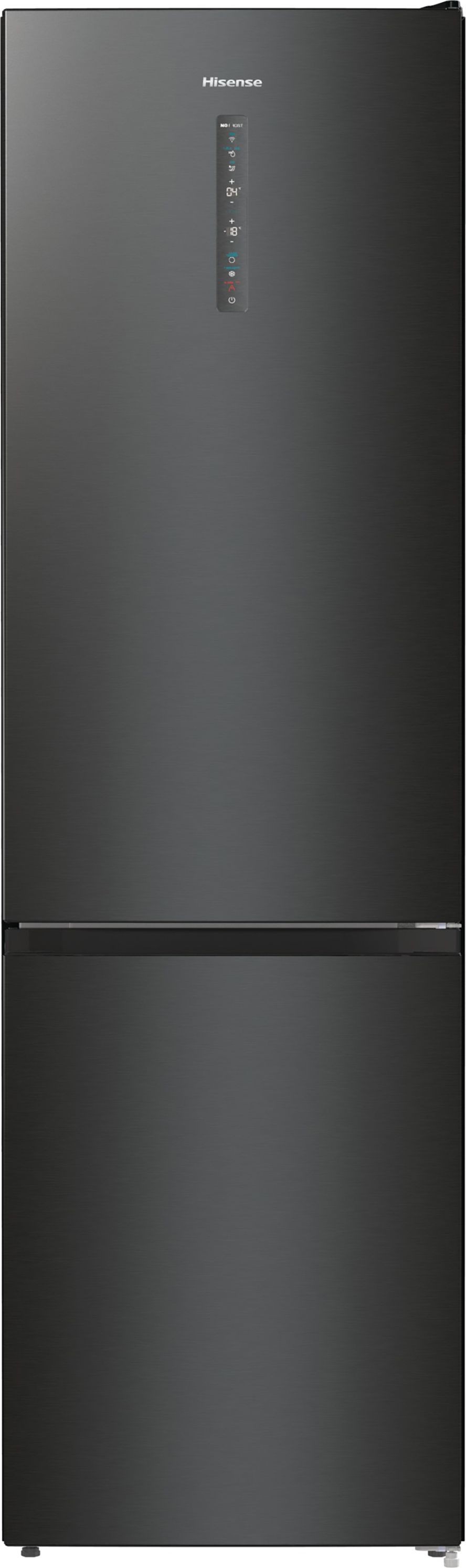 Hisense RB470N4SFCUK Wifi Connected 60/40 Frost Free Fridge Freezer - Stainless Steel / Black - C Rated, Stainless Steel